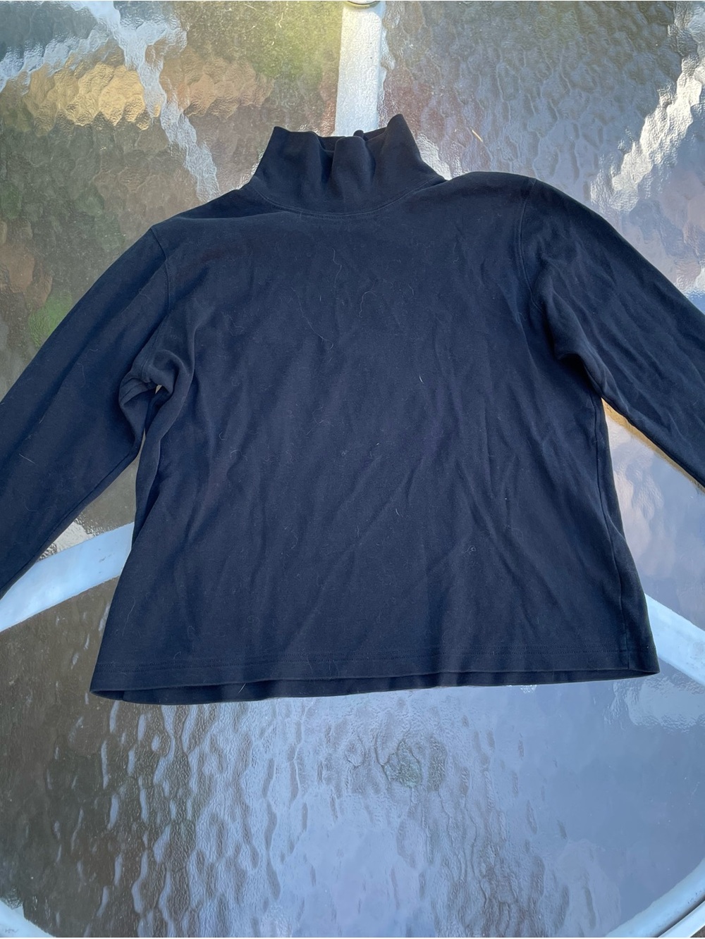 Land’s End Classic Black Turtleneck Long-Sleeve Top